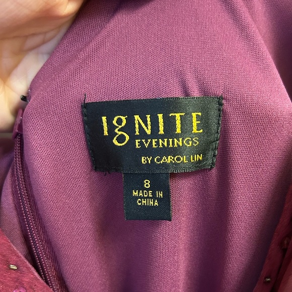 Ignite Evenings by Carol Lin, Maroon Sequin Ball Gown - Picture 5 of 5